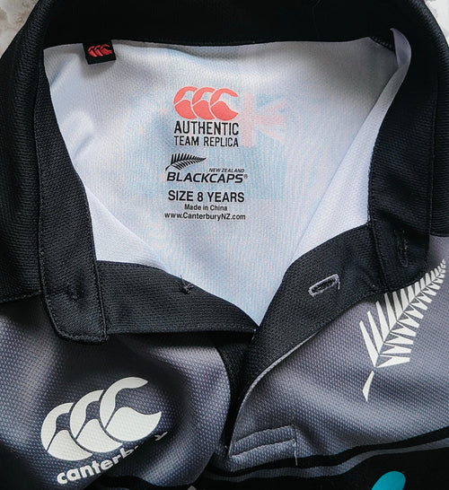 Canterbury BLACKCAPS Authentic Replica Jersey – Kids Size 8 –
