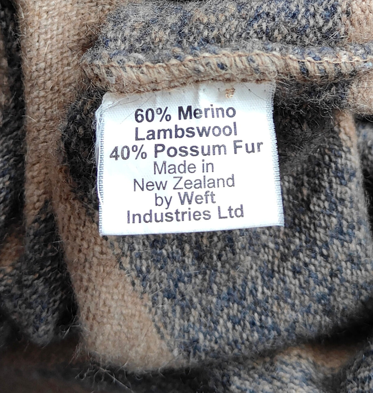 Merino Possum Crew Neck Sweater – Oat & Grey Stripe – Men’s 2XL –