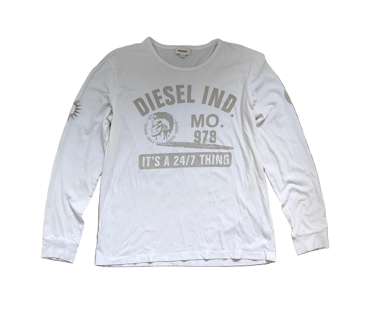 Diesel Ind. Mo. 978 Long Sleeve Tee – White – Size XL –