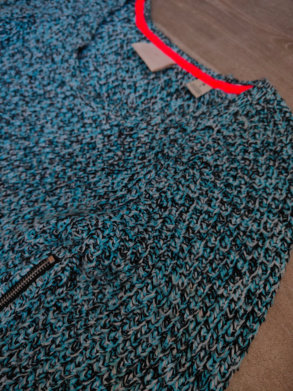 Maison Scotch Marled Chunky Knit Sweater — Teal / Size 1 (XS)