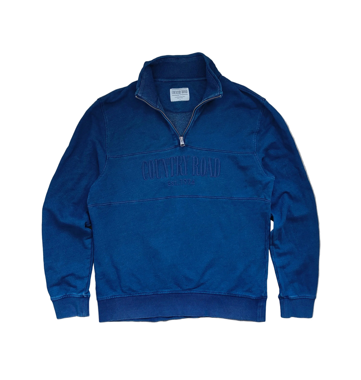 Country Road Quarter-Zip Sweatshirt — Navy Blue | Size XL