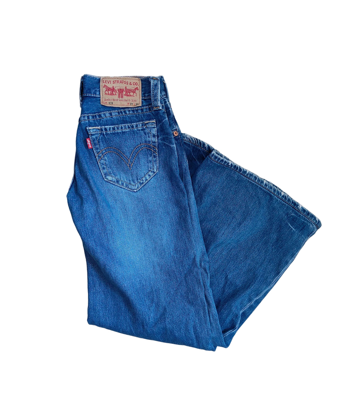 Levi's 929 Low Rise Bootcut Jeans — W31 L32 Medium Wash