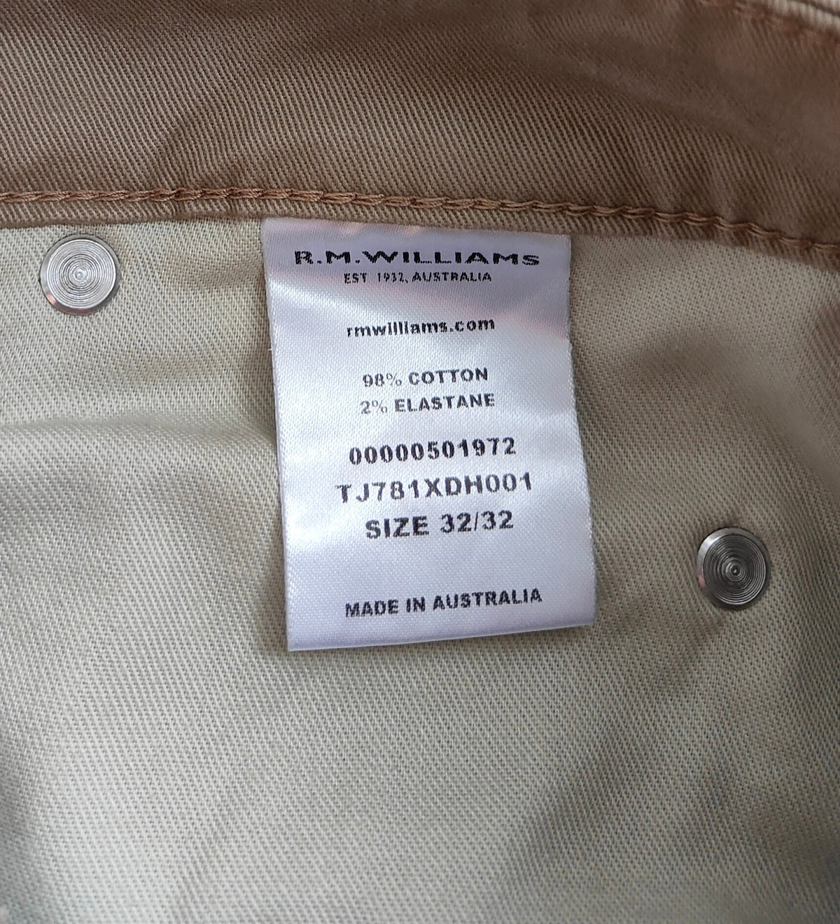 R.M.Williams Beige Cotton Pants – 32/32