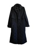 DECJUBA D-LUXE Basics Black Hooded Quilted Long Coat – EU 40 / US 8