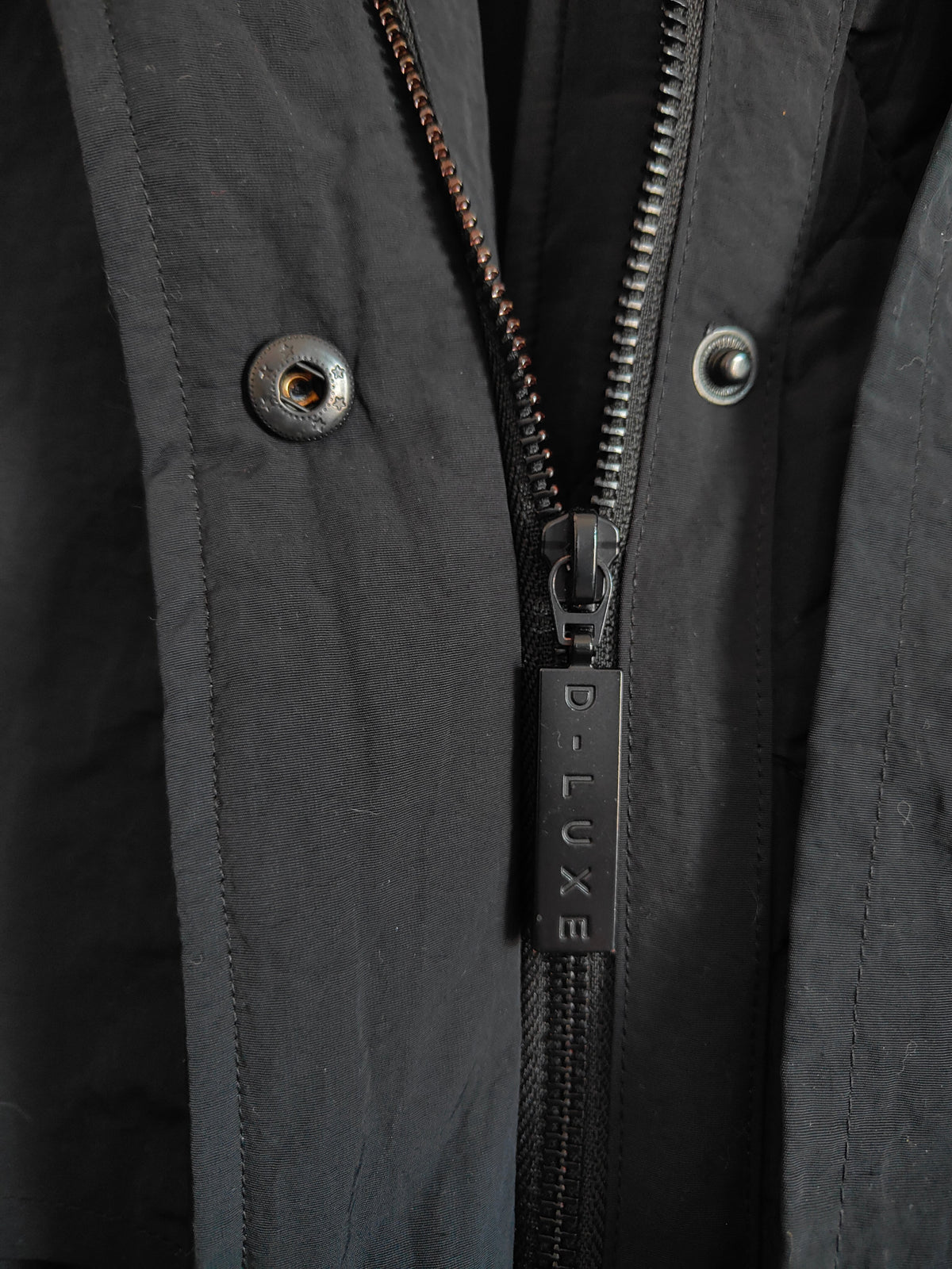 DECJUBA D-LUXE Basics Black Hooded Quilted Long Coat – EU 40 / US 8