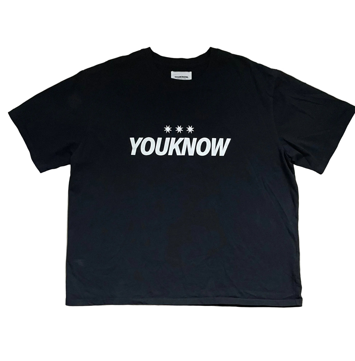 YOUKNOW. Boxy Graphic Tee — Black, Size XXL