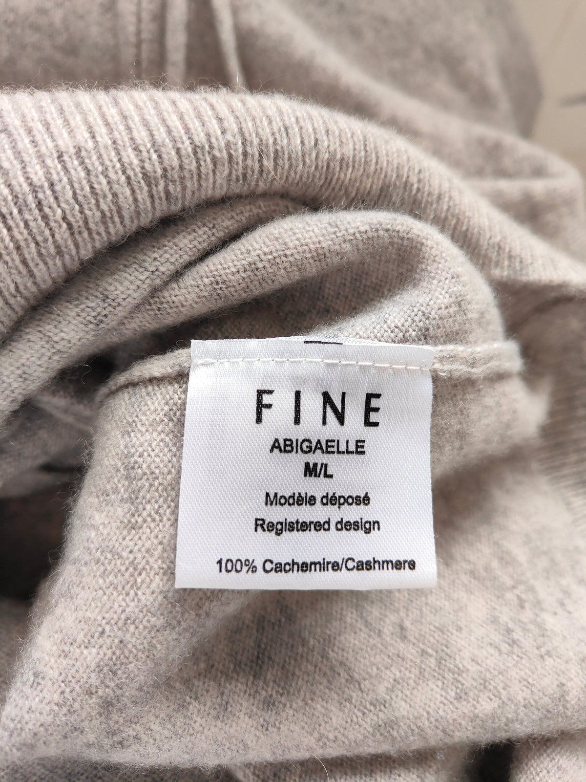 Fine Paris Abigaelle Cashmere Zip Hoodie — Grey Stripe M/L
