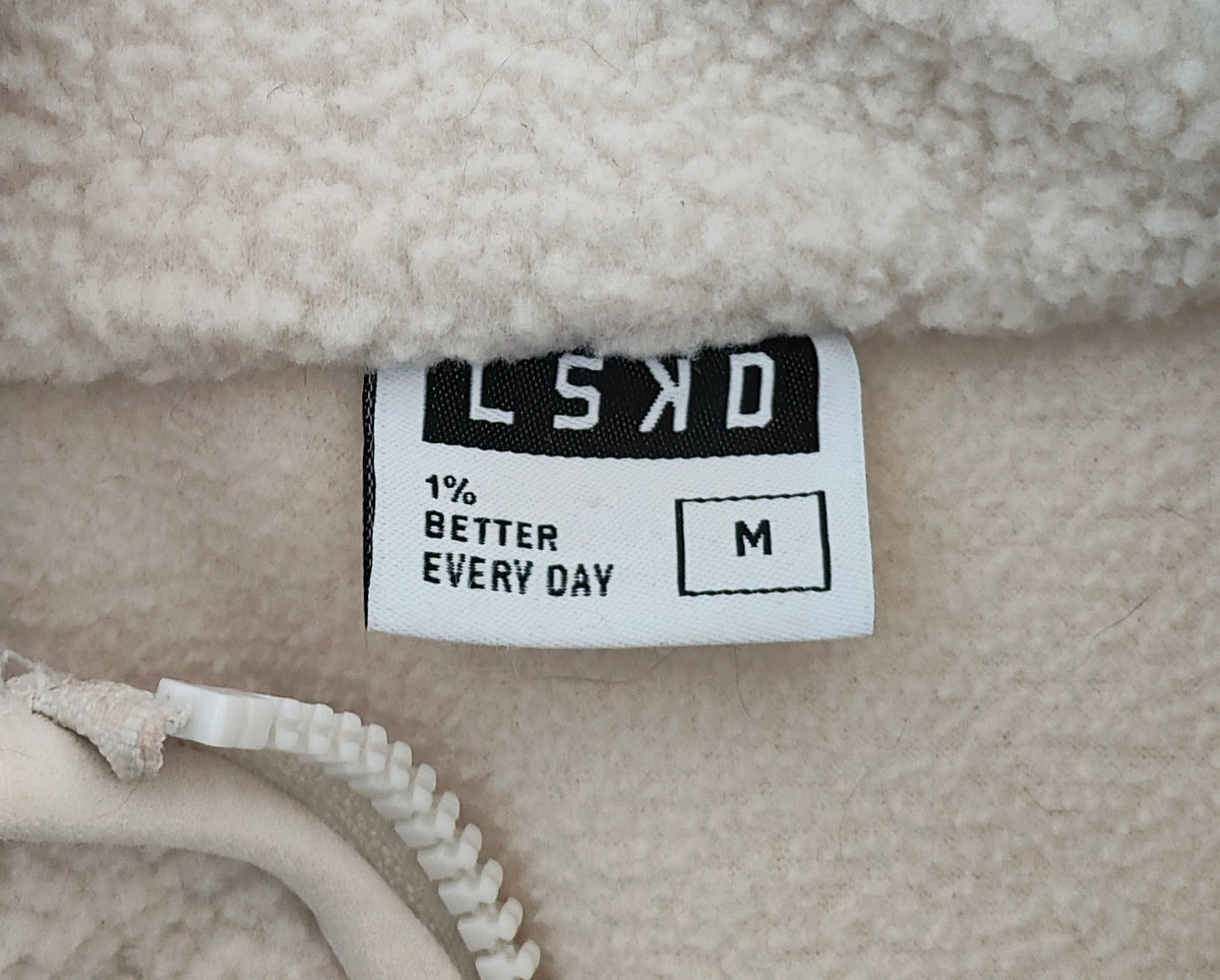 LSKD Sherpa Fleece Zip Jacket — Bone / M