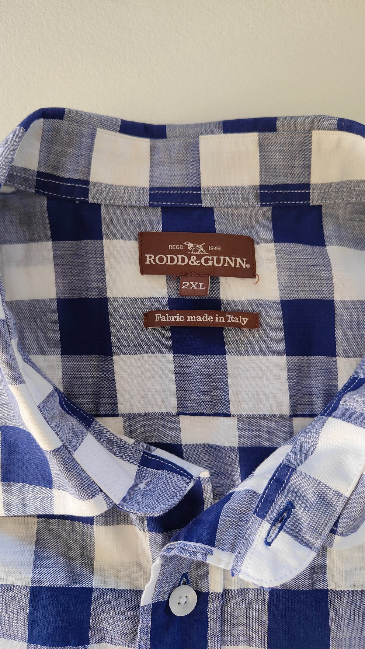 Rodd & Gunn Men's Blue & White Check Shirt – Size 2XL – Near New