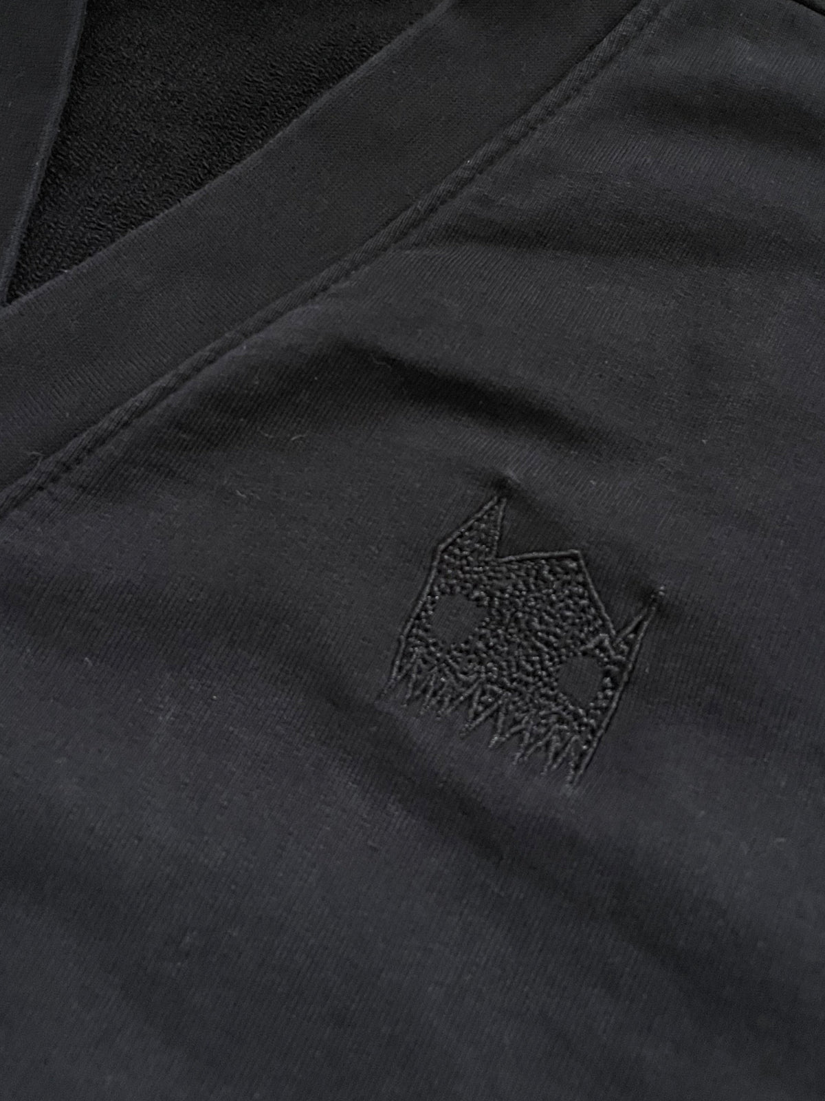 Band of Boys Button Cardigan Sweatshirt — Black — size 12 yrs