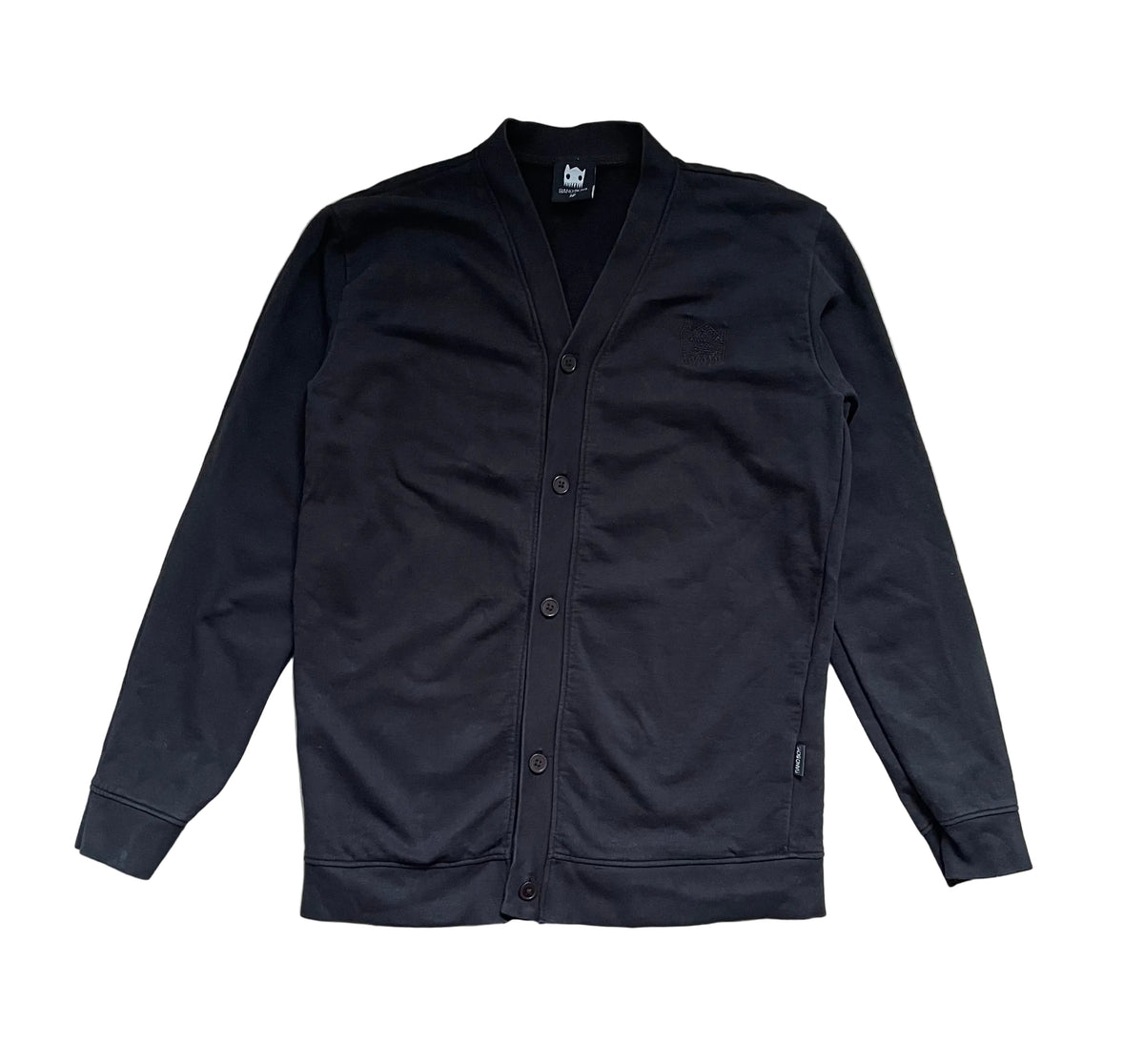 Band of Boys Button Cardigan Sweatshirt — Black — size 12 yrs