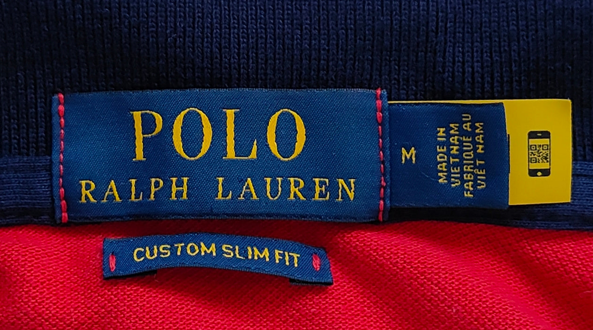 Polo Ralph Lauren Big Pony Custom Slim Fit Polo Shirt – Red/White/Navy (Size M)