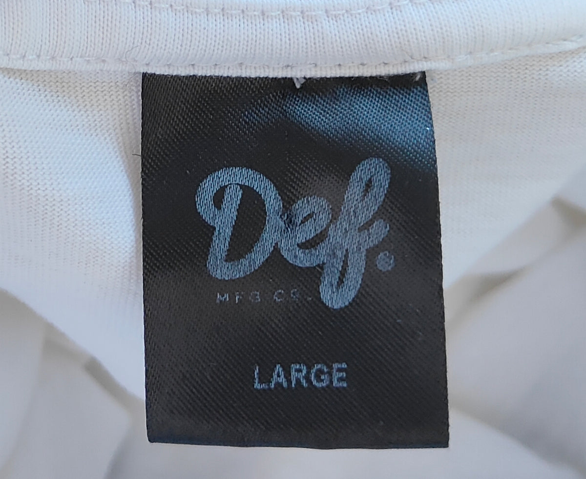 Def. MFG Co. Script Logo Long Sleeve Tee — White/Black L
