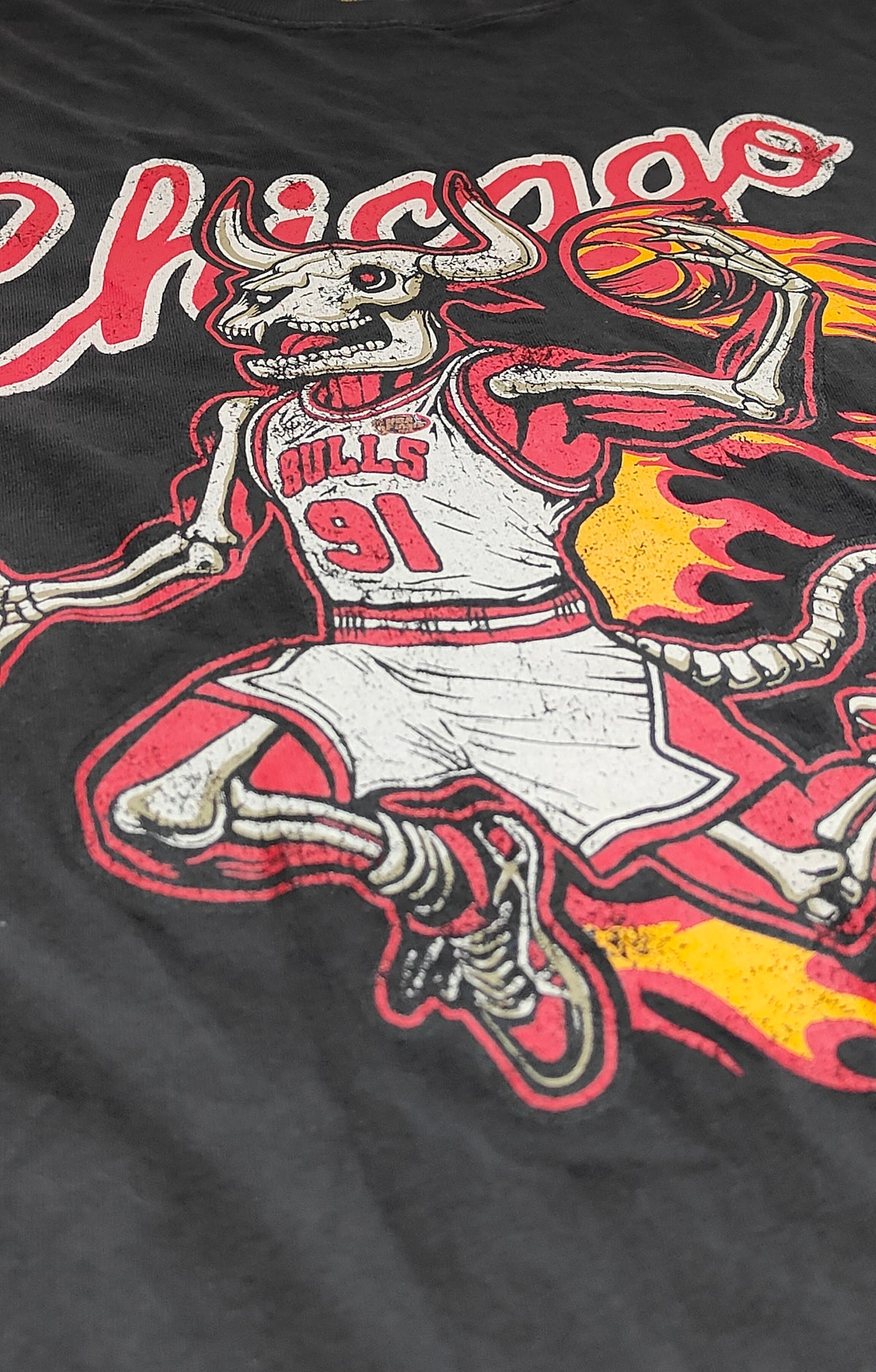Mitchell & Ness Chicago Bulls #91 Dennis Rodman Skeleton Graphic Tee – XL