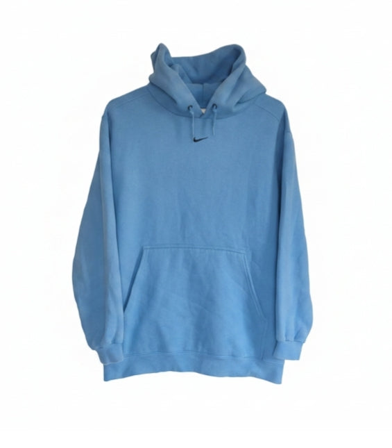 Vintage Nike Centre Swoosh Hoodie — Powder Blue (Made in USA) Size L