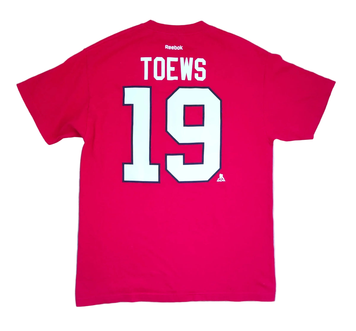 Chicago Blackhawks Jonathan Toews #19 Captain Tee — Reebok NHL Size Medium