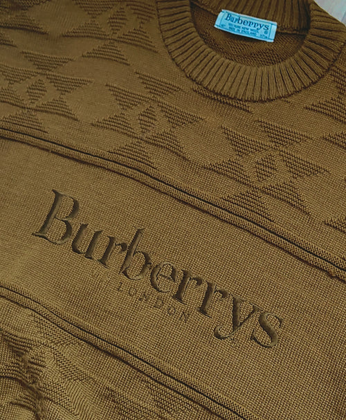 Burberrys Vintage Wool Knit Sweater XL