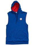 Mons Royale Sleeveless Hoodie — Royal Blue / Red — Size L