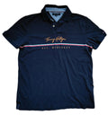 Tommy Hilfiger Embroidered Spell Out Polo - Navy Blue Men's Large