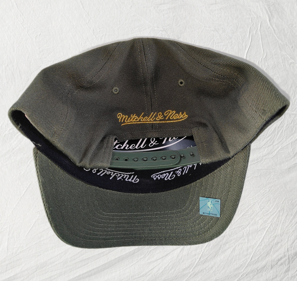 Mitchell & Ness LA Lakers Olive Green Colorway Snapback