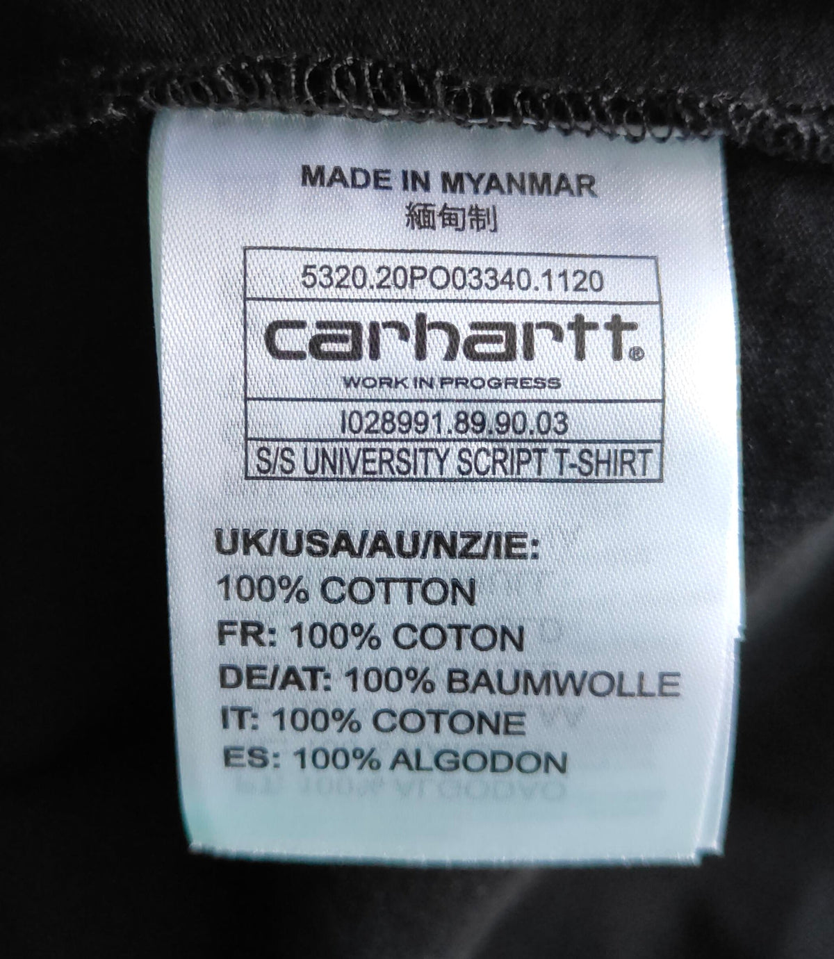 Carhartt WIP S/S University Script T-Shirt
